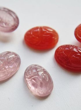 进口埃及元素红色紫色晕染圣甲虫古董琉璃宝石手作饰品材料【紫】