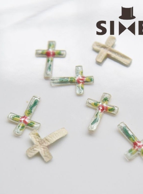 美国进口老货多彩十字艳丽花纹非平整十字手作DIY材料【花T 】