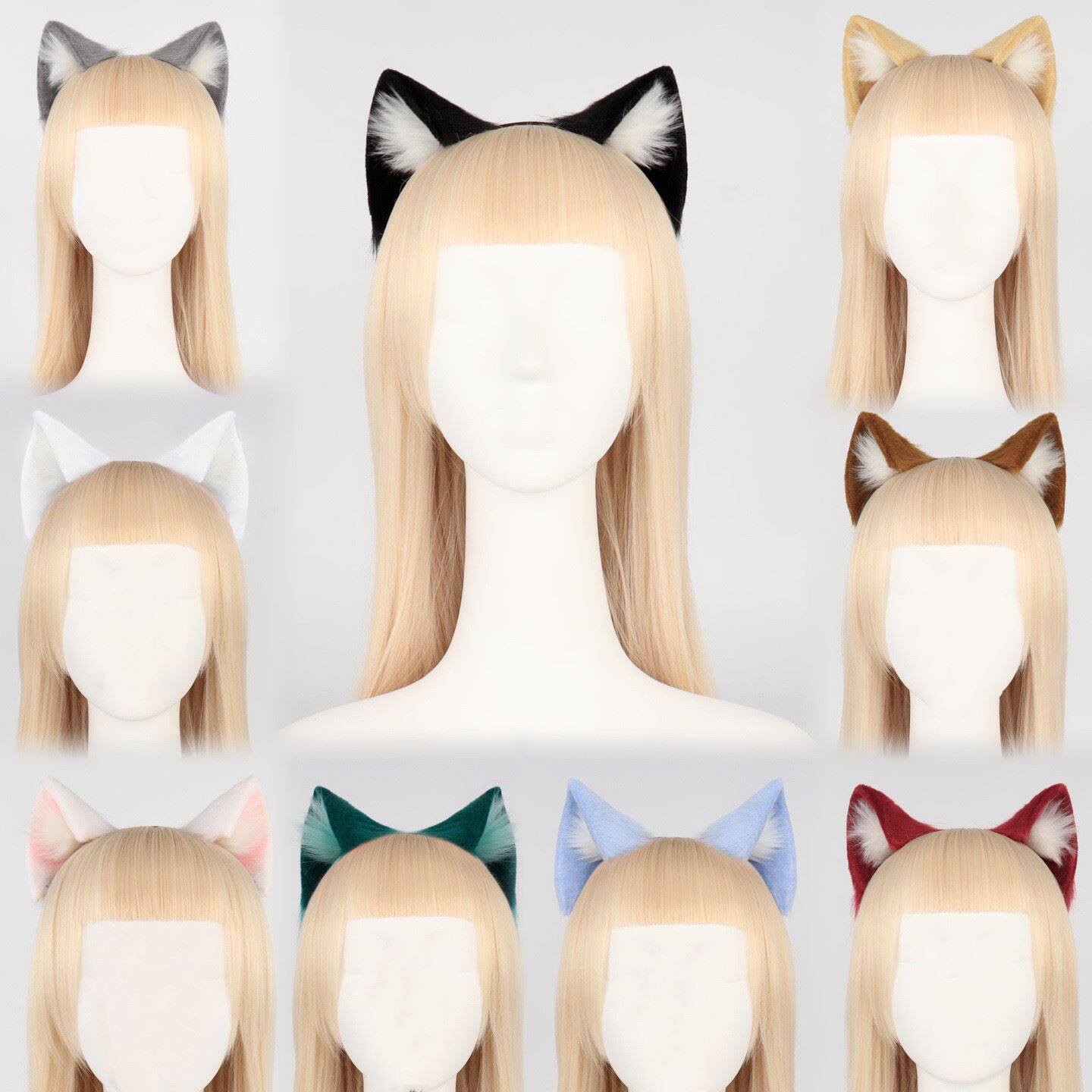仿真兽耳头饰猫耳朵发箍女手作cosplay猫娘漫展直播网红道具配饰