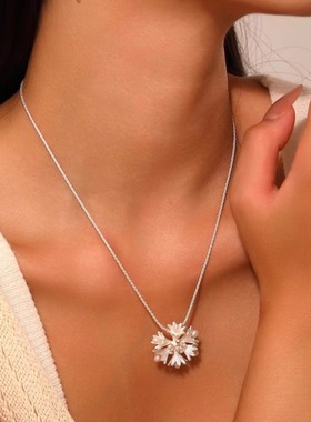 法式浪漫金色耳环小众设气质项链