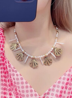 小众设计海洋天然珍珠项链