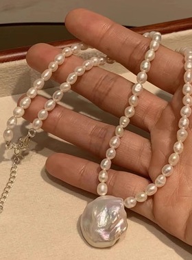 小众贝壳优雅大气巴洛克项链