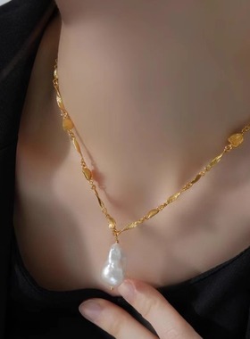 小众设计天然巴洛克珍珠项链