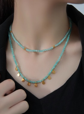 天然天河石项链女时尚气质百搭