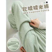 女2026新款 子秋冬直筒窄版 爆款 糯米裤 秋季 小个子休闲加绒裤 阔腿裤