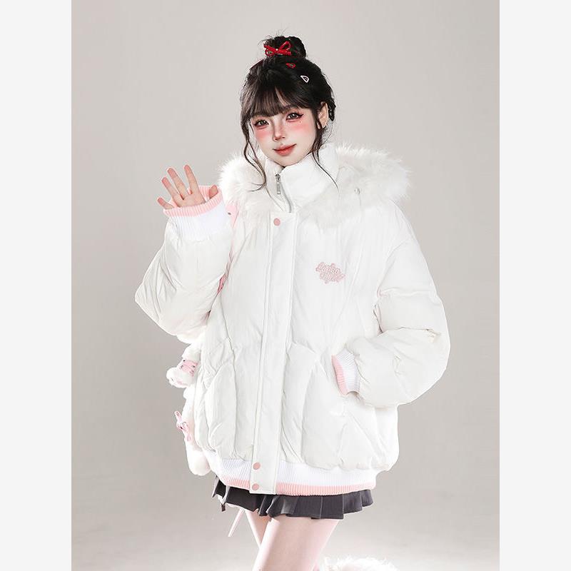 NTOT甜美可爱毛茸茸连帽