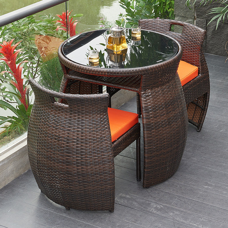 藤编阳台小桌椅三件套户外庭院防水推拉茶桌藤椅露台简约休闲组合,住宅家具,移动茶台/茶桌,淘宝优惠券,粉丝福利购,淘宝优惠卷
