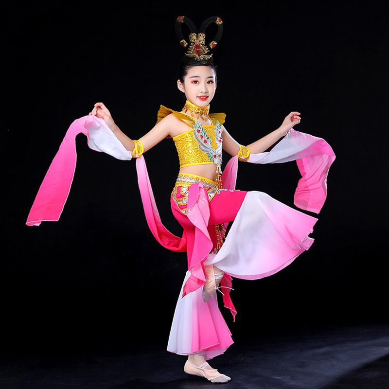 舞蹈演出服女民族敦煌颜色亮丽表演服
