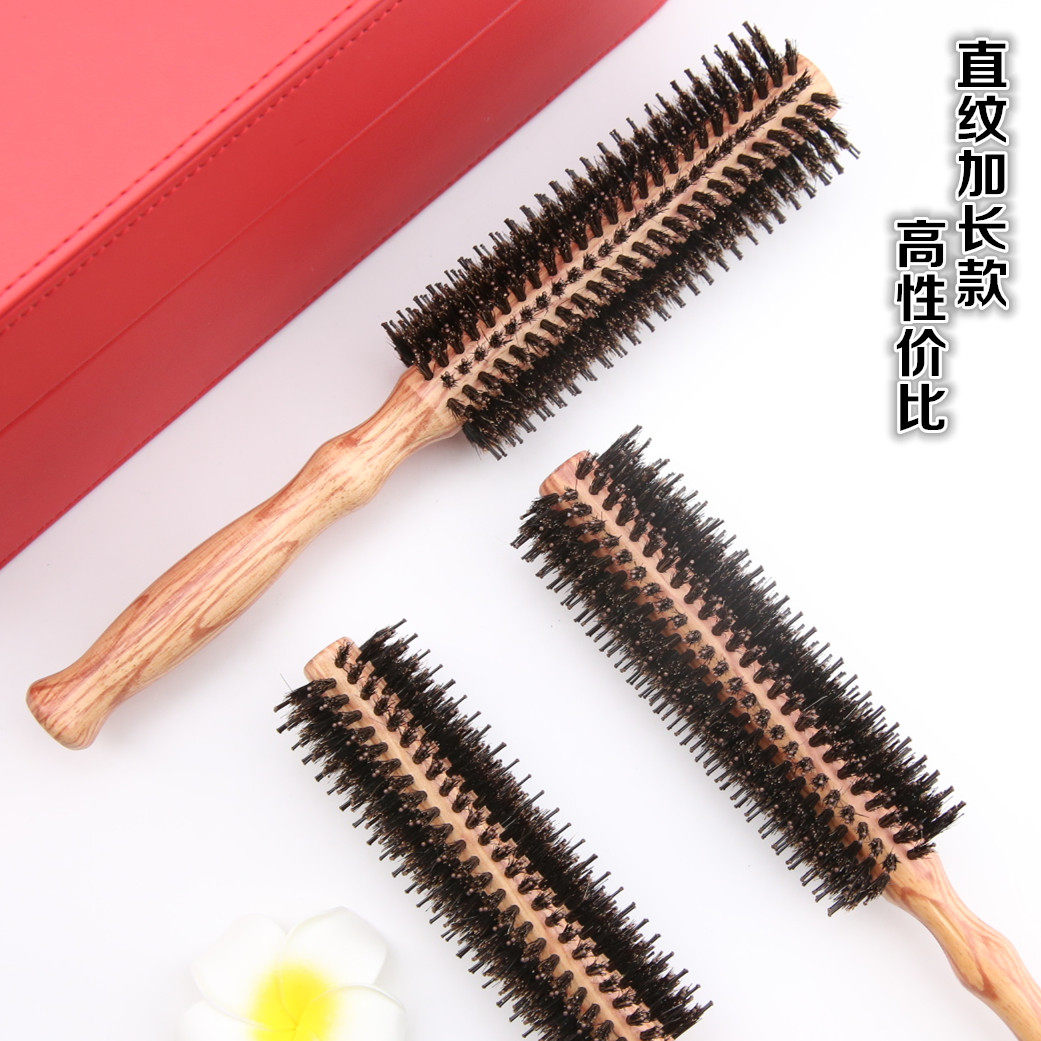 高级聚森堂猪鬃滚梳 专业造型直纹滚梳 直发梨花头造型梳圆筒梳子