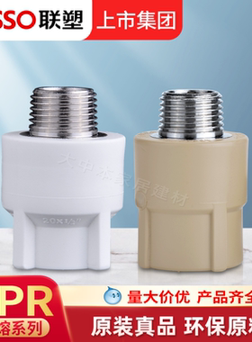 联塑PPR外丝直通20 4分热熔暖气家装热水管配件25 6分外牙接头