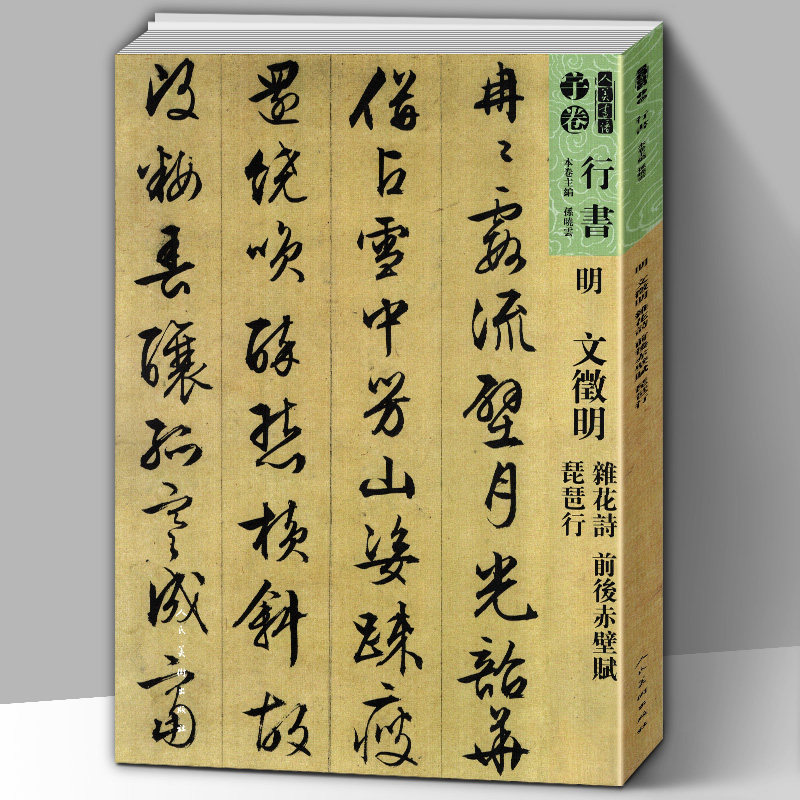 【8开119页】明文徵明 杂花诗 前后赤壁赋 琵琶行 人美书谱宇卷行书 碑帖临摹范例教程简体旁注毛笔字帖书法集字行书技法教程解析