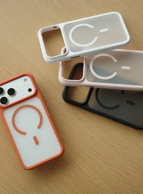 小彩胖 全包抗摔磁力手机壳 软胶仿皮纹边框+硬塑料背板 适用于iPhone17ProMax