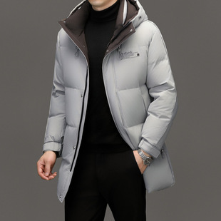 智快鱼官方旗舰店男装木三福羽绒服男中长款加厚保暖男装冬季新款