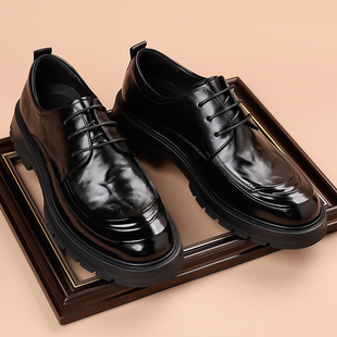 皮鞋男德比黑色公务软底增高男士商务正装英伦2026新款休闲男鞋