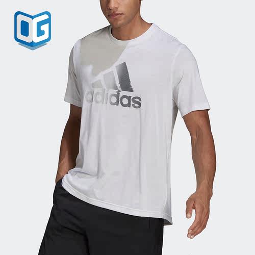 Adidas/阿迪达斯正品D2M LOGO TEE男士运动圆领短袖T恤HF7210