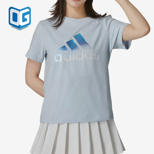 阿迪达斯女士经典透气运动短袖
