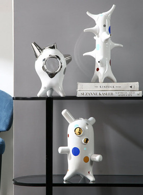 抽象异形外星人陶瓷儿童摆件装饰