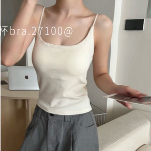 木森女人27100暖羊绒发热细带Bra背心带胸垫保暖内搭防走光吊带女