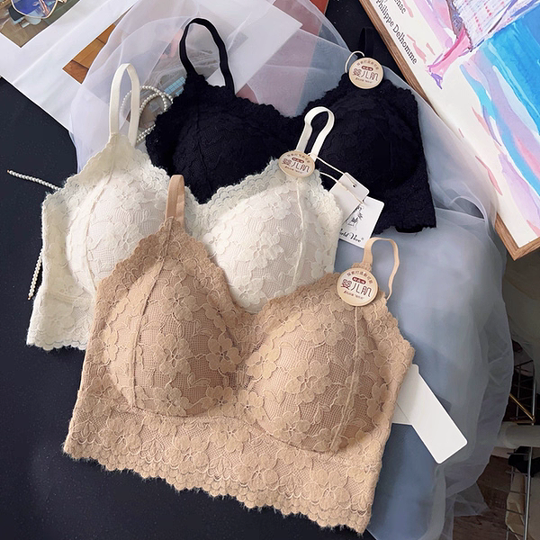 惠芝欣2535女秋冬法式蕾丝磨毛婴儿肌美背抹胸固定杯聚拢内衣裹胸