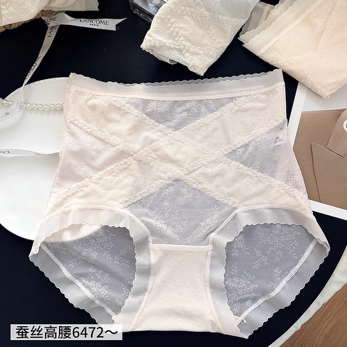 缇娅朵6472女士五条装轻塑裤高腰收腹提臀内裤蚕丝透气舒适三角裤