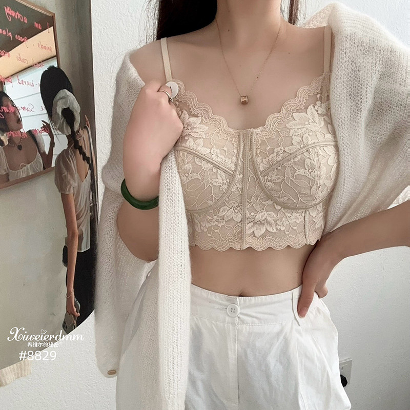 千金风鱼骨蕾丝文胸软支撑美背抹