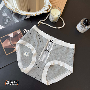 头蕾丝波点点底裤 缇娅朵7402纯棉内裤 头中腰三角短裤 裤 女五条盒装