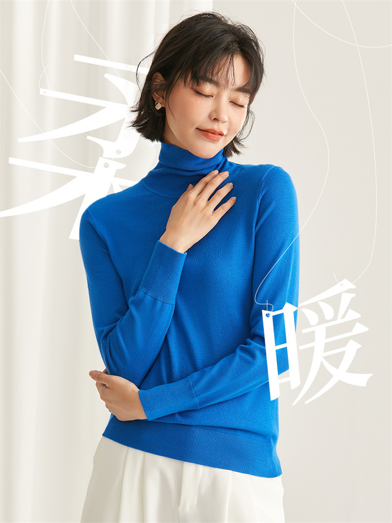 古妃针织高领套头女士针织衫