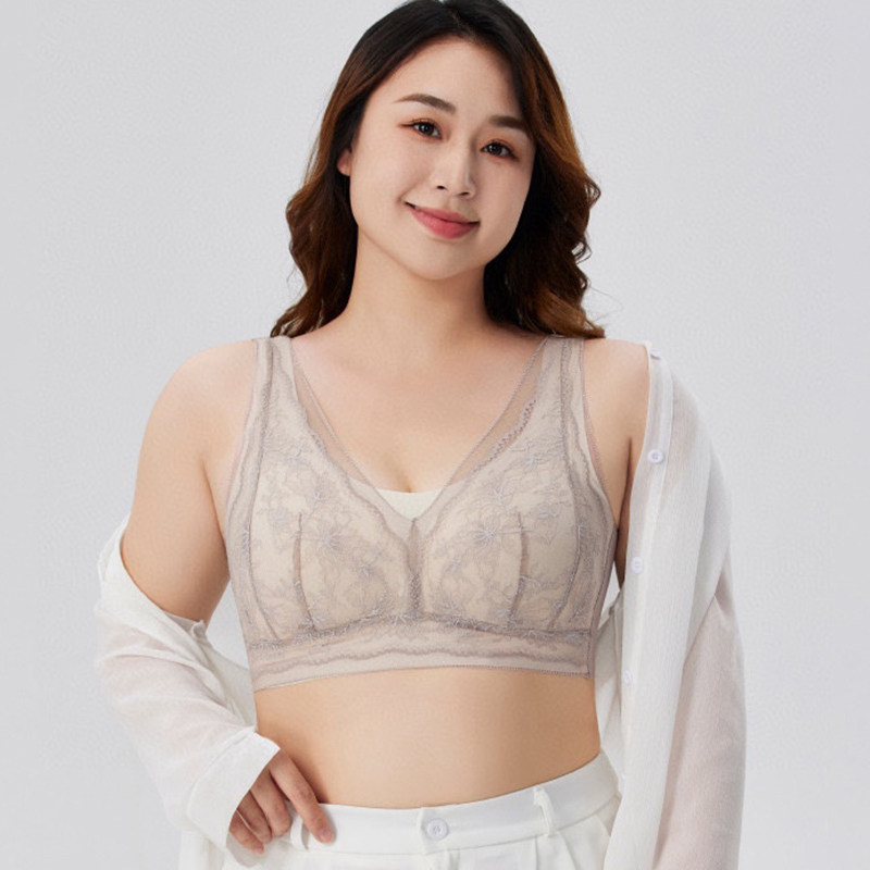 蕾丝内衣无钢圈聚拢调整型文胸