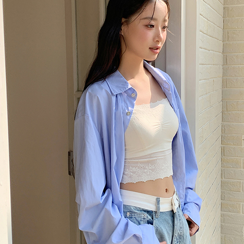 夏季薄款蕾丝花边吊带短款内搭背心抹胸防走光带胸垫美背外穿上衣