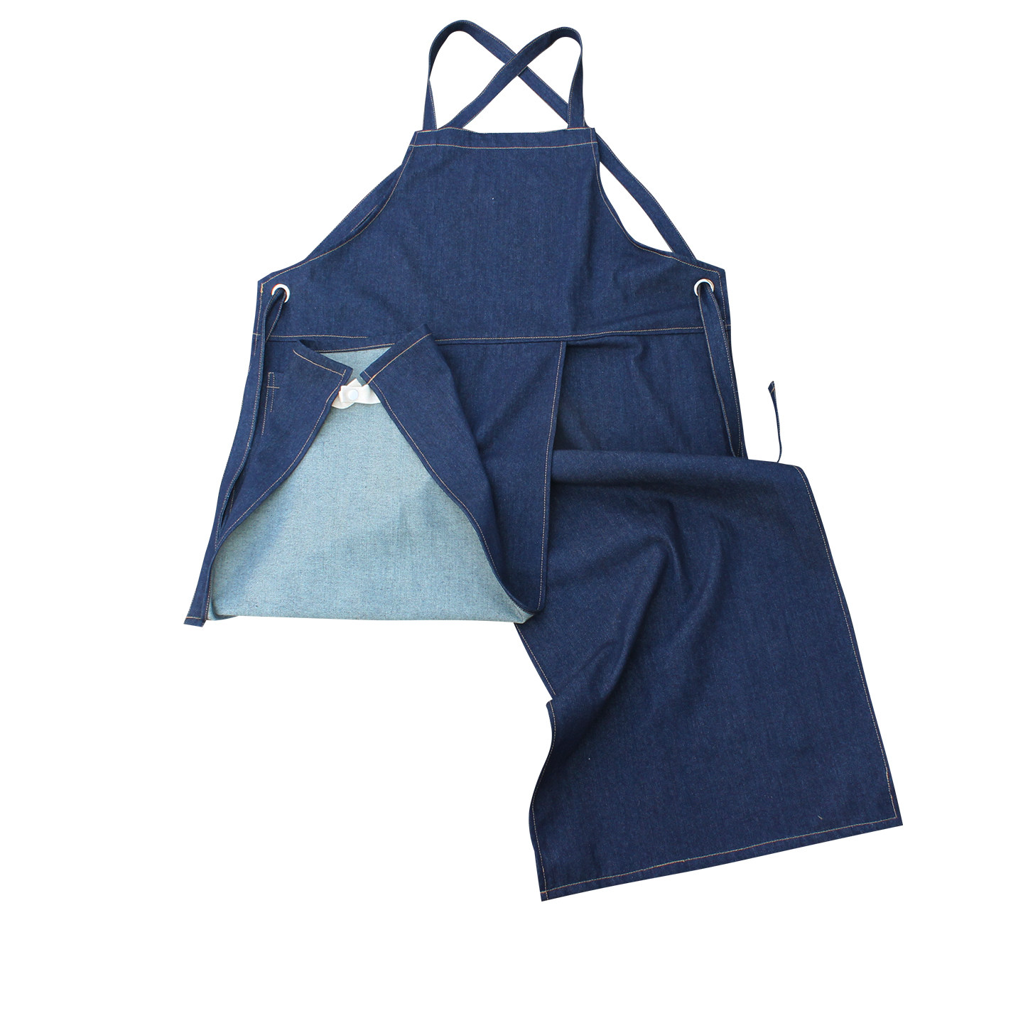 牛仔布围裙套加长美术生画衣厚款交叉肩带陶艺拉坯分腿式防护围裙,家庭/个人清洁工具,围裙套装,淘宝优惠券,粉丝福利购,淘宝优惠卷