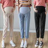 小直筒裤 九分裤 春秋外穿休闲棉麻打底裤 秋装 孕妇裤 清仓孕妇哈伦裤