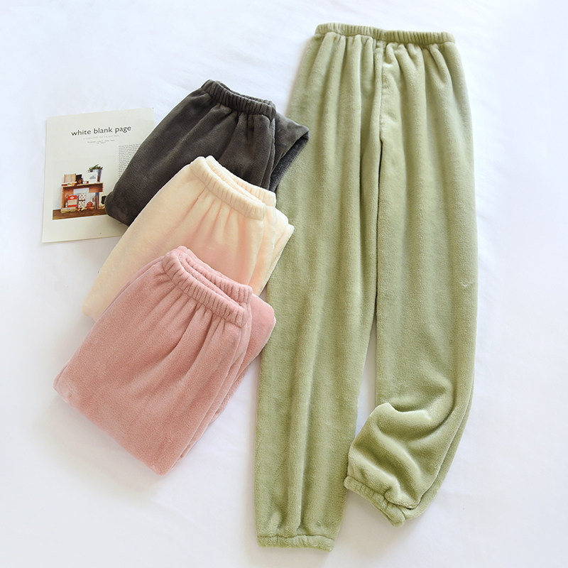 秋冬法兰绒女士睡裤冬天加厚保暖珊瑚绒收裤口束脚宽松家居裤大码,女士内衣/男士内衣/家居服,睡裤/家居裤,淘宝优惠券,粉丝福利购,淘宝优惠卷