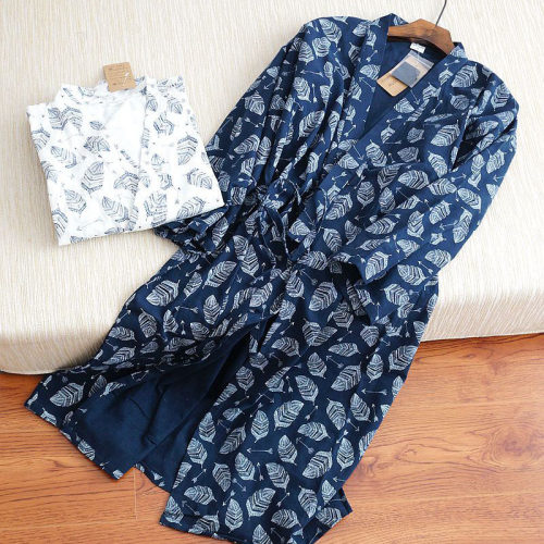 双层纱布和服休闲风加肥日式浴衣