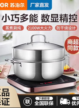 苏泊尔电磁炉C21-IC20小型电火锅多功能车载一体迷你电池炉配汤锅