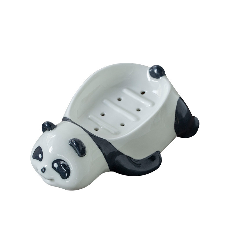 陶瓷熊猫肥皂盒子可爱洗手盆创意轻奢浴室排水家用高档肥皂沥水盒,家庭/个人清洁工具,皂盒,淘宝优惠券,粉丝福利购,淘宝优惠卷