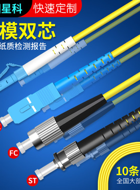 联相星科 单模双芯光纤跳线LC-LC3米电信级 尾纤单模双LC接头SC双工FC转接ST跳线1米5 10 20 G652D 9/125μm