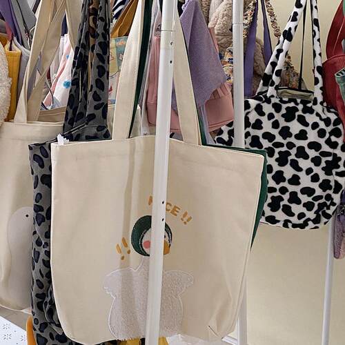 韩国ins风可爱卡通帆布包