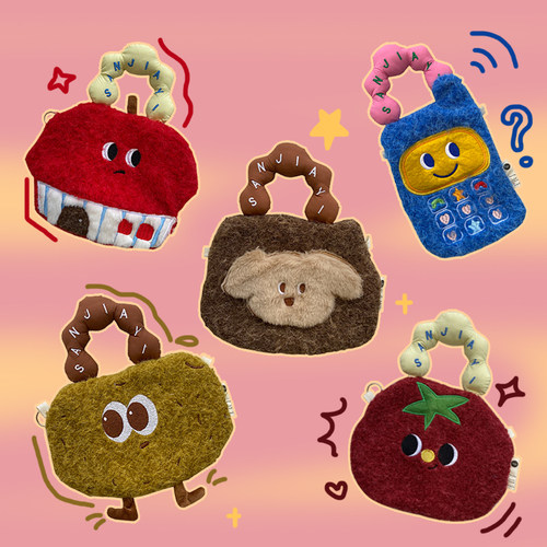 小巧又能装可爱卡通毛绒零钱包