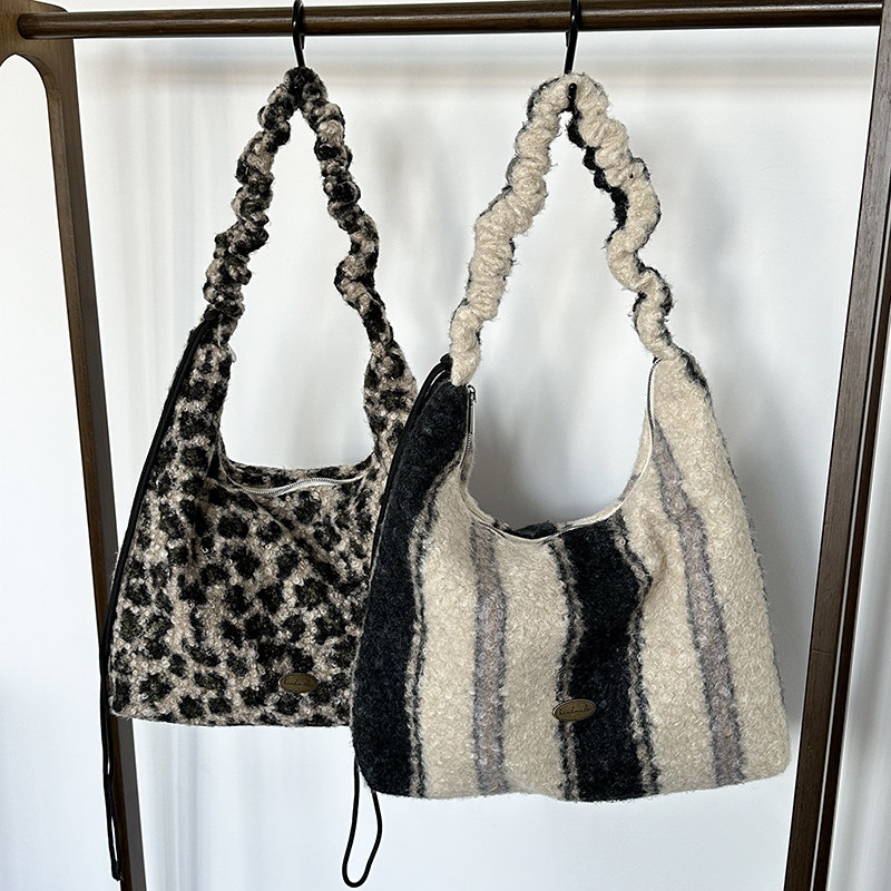 复古毛呢托特包女大容量条纹单肩包通勤手提包,箱包皮具/热销女包/男包,通用款女包,淘宝优惠券,粉丝福利购,淘宝优惠卷