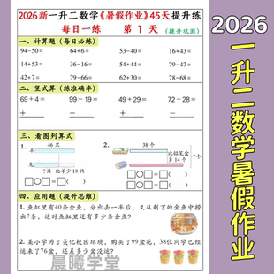 2026新一升二数学暑假作业45天提升练习暑假预习巩固每日一练彩印