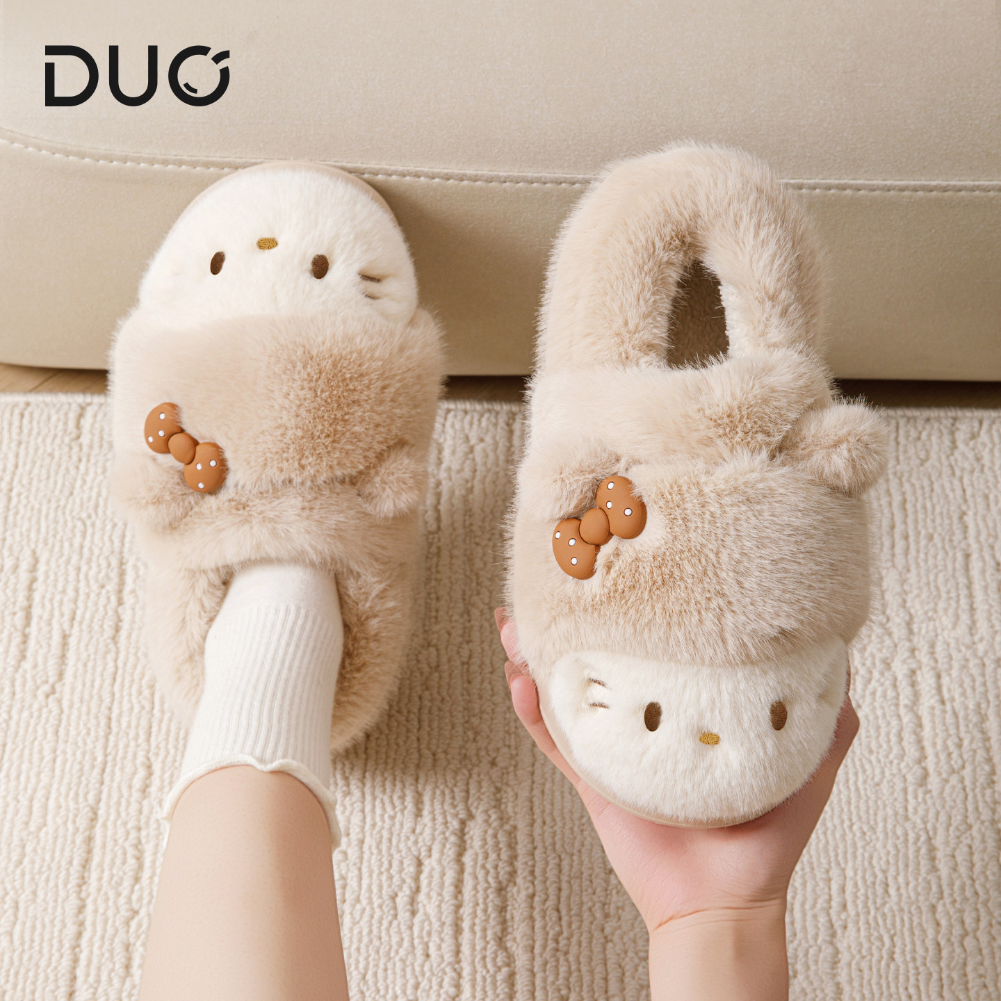毛绒绒棉拖鞋女冬天宿舍室内保暖厚底防滑软萌猫咪可外穿情侣棉鞋,居家布艺,居家棉拖/棉鞋,淘宝优惠券,粉丝福利购,淘宝优惠卷