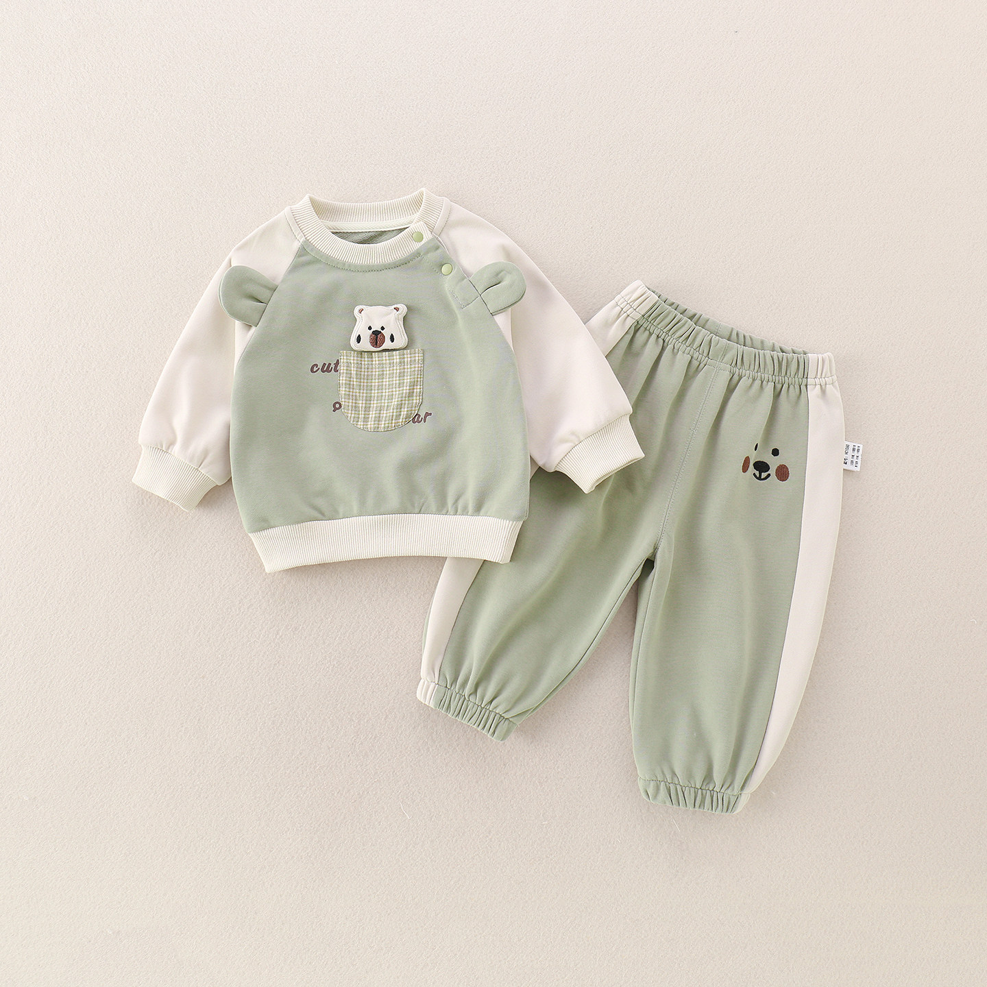 2026年春季新款男宝宝卡通外出超萌韩版新生婴儿卫衣裤纯棉打底衫