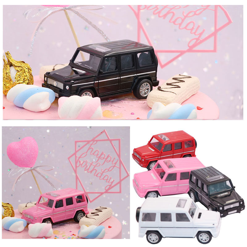 蛋糕装饰汽车玩具 老爷车越野吉普AMG65 奔驰模型仿真摆件塑料的