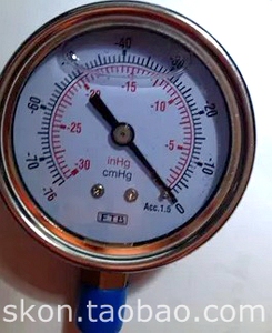 真空压力表-30inhg立式0-76cmHg真空表FTB径向1/4PT