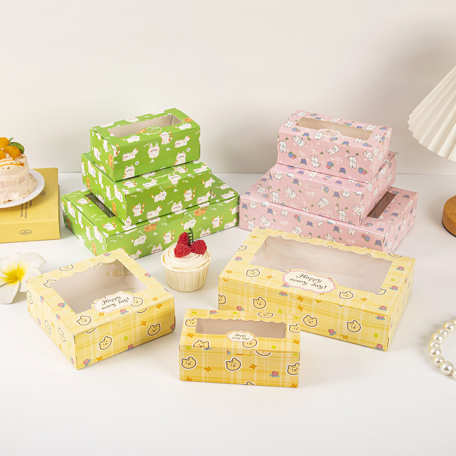 雪媚娘包装盒2 4 6粒装西点泡芙蛋糕盒子冰皮烘焙包装蛋挞月饼盒