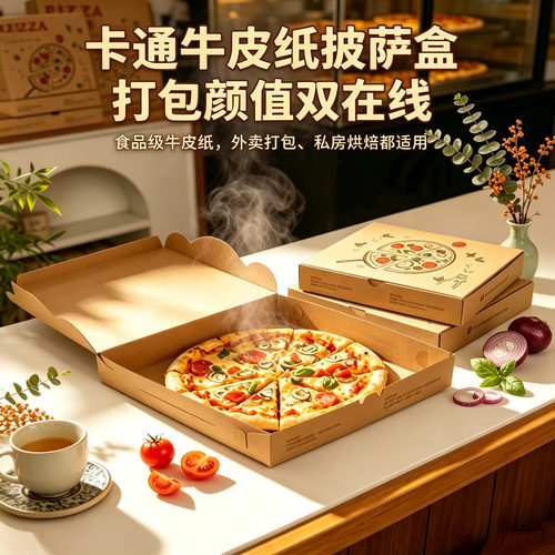 翔升披萨盒牛皮纸加厚