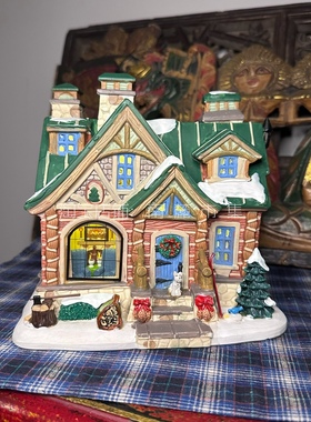 南麓市集美国Lemax复古陶瓷乡村田园花园小屋别墅建筑摆件烛台