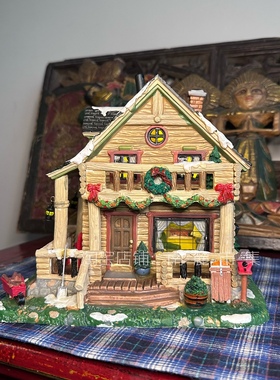 lemax美式田园森林发光陶瓷屋别墅小房子酒吧咖啡店小众软装摆件