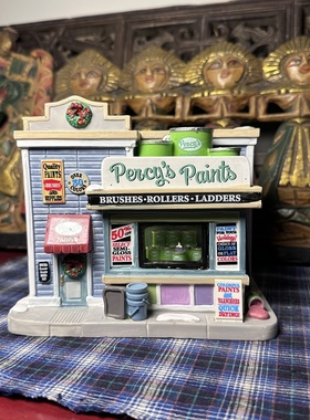 lemax复古圣诞节主题装饰陶瓷房子城堡发光场景小屋中古玩具