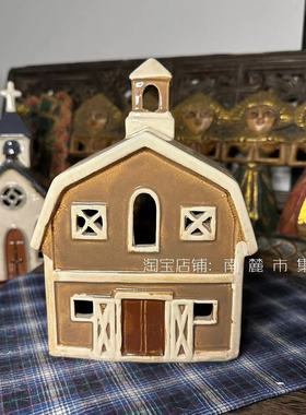 复古陶瓷荷兰小屋别墅烛台